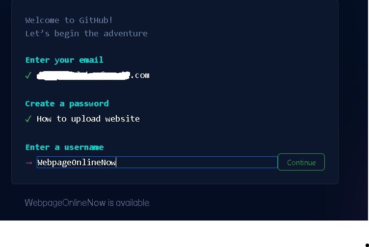 Screenshot of log in page on Github